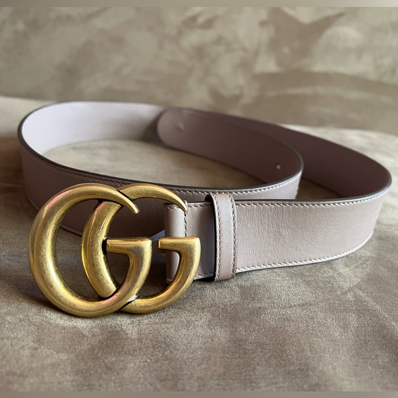 Authentic Gucci GG Double G Logo Leather Belt Camel w/ Double G Buckle - Picture 3 of 9
